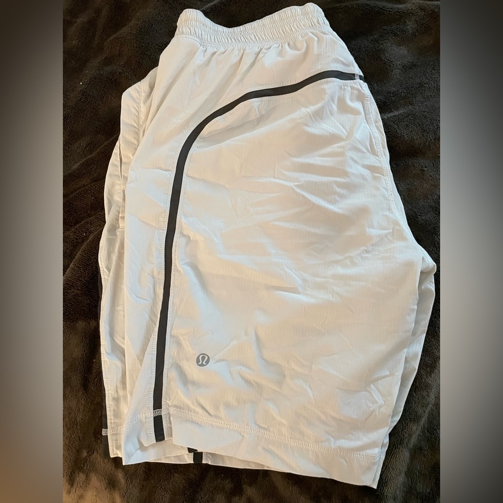 white mens lululemon shorts XL